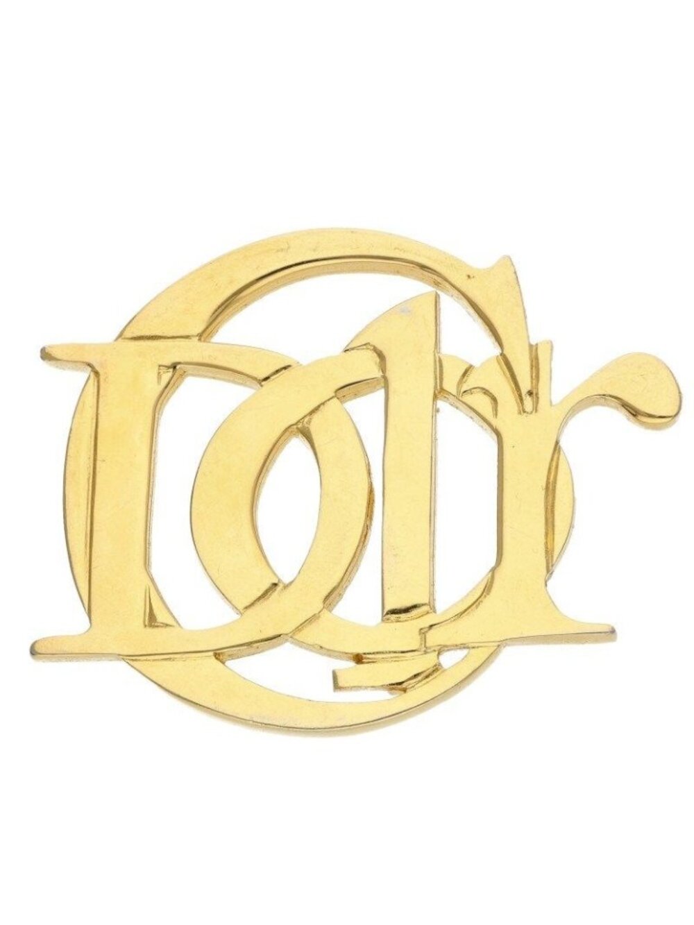 Dior Logo Brooch Gold
